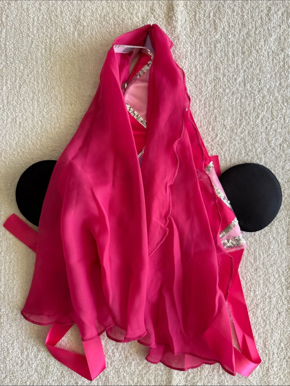 Disney Pink and Purple Sequin Minnie Mouse Cone Hat with Black Ears